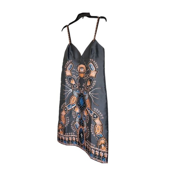 Leon Max Studio Womens Gray Sleeveless Satin Like Midi Cocktail Dress Sz 12 New - Picture 5 of 10